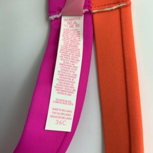 Victoria’s Secret Color-block Banded Hottie Halter Swim Top 36C - Picture 4 of 11